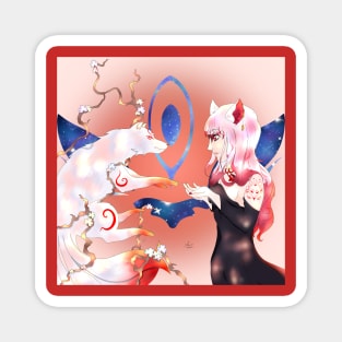 Kitsune and fox girl Magnet