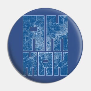 Amman, Jordan City Map Typography - Blueprint Pin