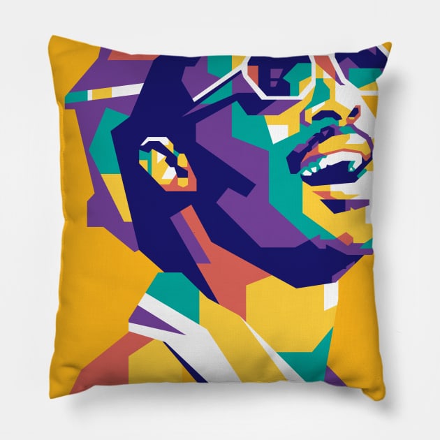 Stevie Wonder WPAP Limit Color Pillow by masnono