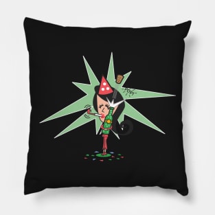 Retro Girl Champagne Pillow