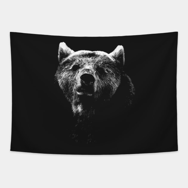 bear black shirt Tapestry by hottehue