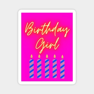 Birthday Girl Five Years Old Magnet
