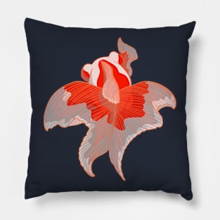 Tropical Red and White Goldfish Pillow