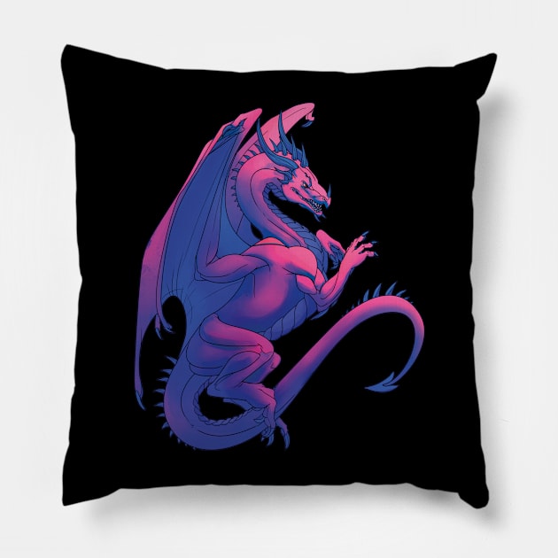 Purple dragon flying Pillow by Ryuvhiel