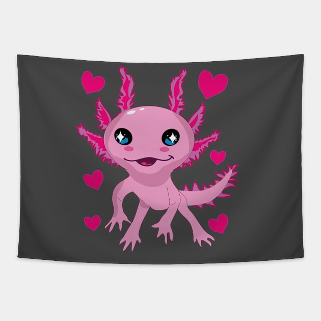 Axolotl Smile Tapestry by AbstractA