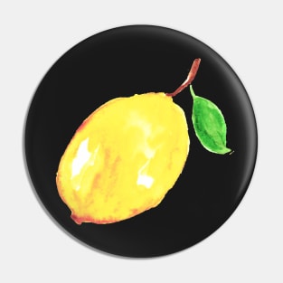 Watercolor Lemons Citrus Yellow Cute Pin