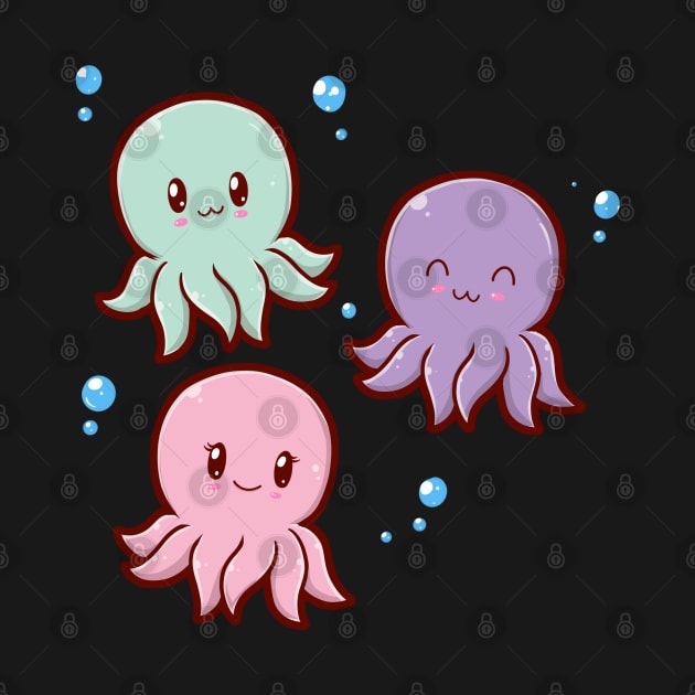 Kawaii Octopi by MimicGaming