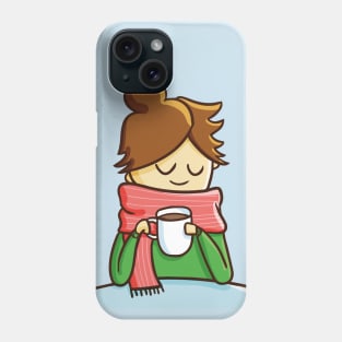 Woman Drink Coffee Alone Phone Case