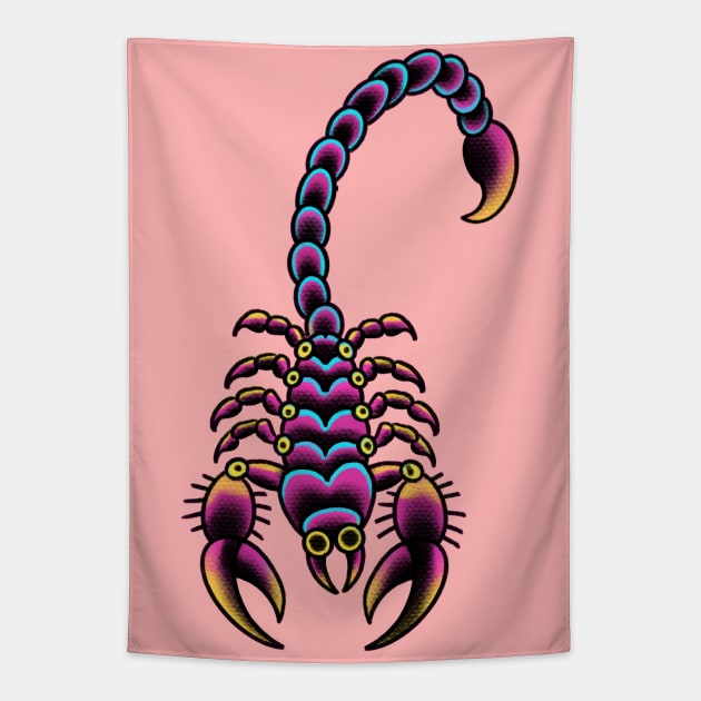 Neo Trad Scorion Tattoo Tapestry by HAPHEART.COM