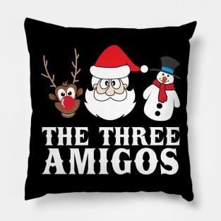 'The Three Amigos' Funny Christmas Brotherhood Pillow