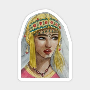 Watercolor Moroccan girl Magnet
