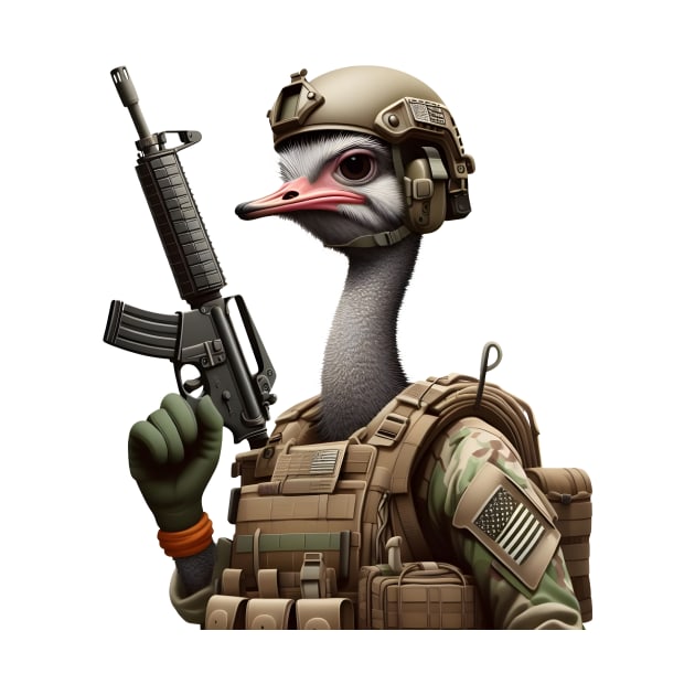 Tactical Ostrich by Rawlifegraphic