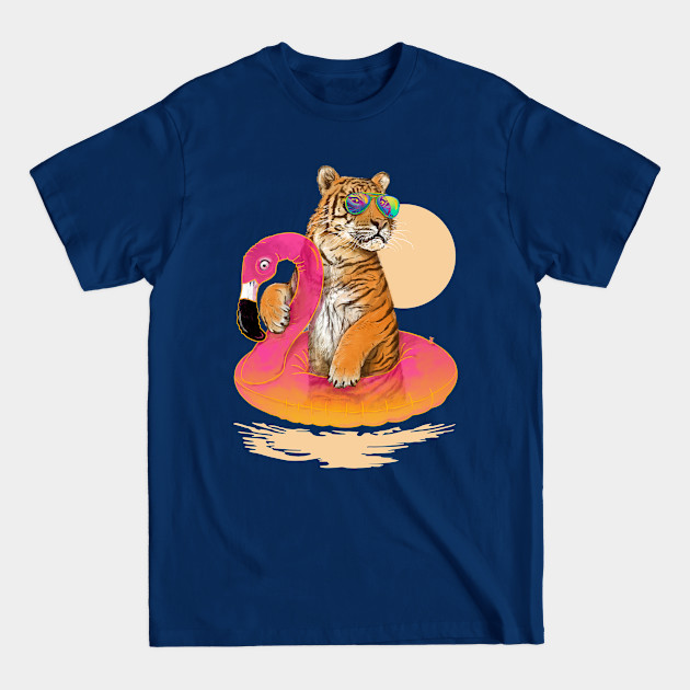 Chillin (Flamingo Tiger) - Tiger - T-Shirt