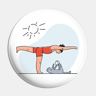 YOGA WITH CAT ILLUSTRATION Pin