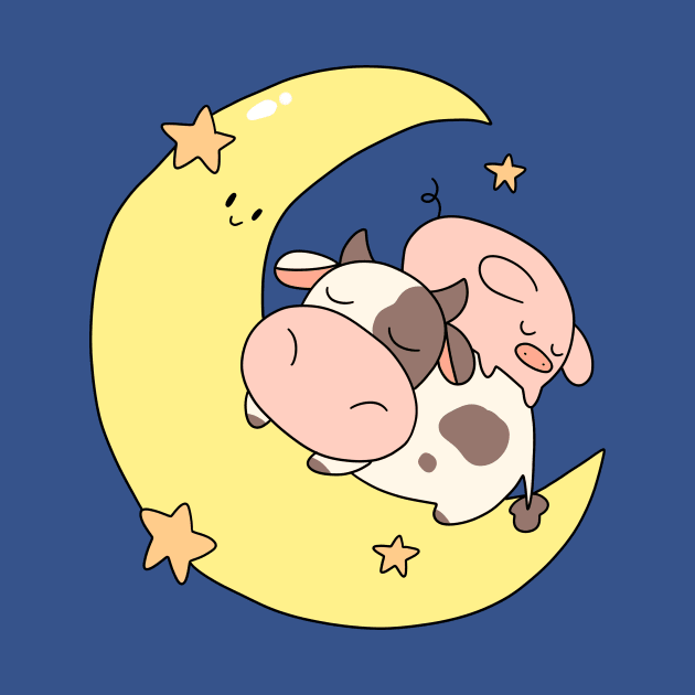 Crescent Moon Cow and Pig by saradaboru