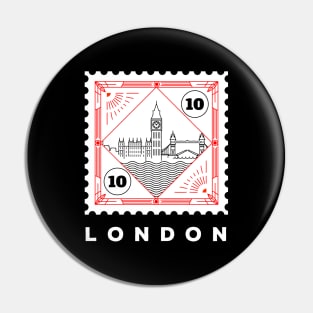 London Stamp Design Pin