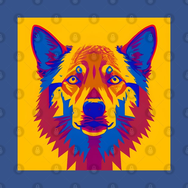 Pop Art Wolf Face by Chance Two Designs