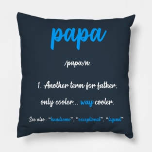 Funny Dad Papa Definition Pillow