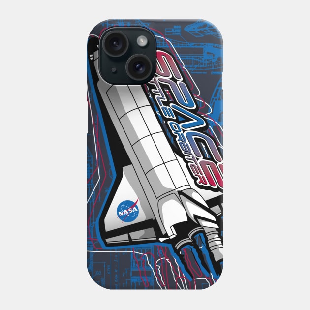 Space Shuttle Orbiter Schematic Phone Case by thatscool