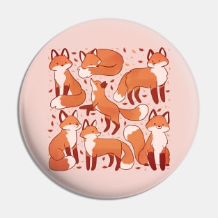 Cute foxes illustration Pin