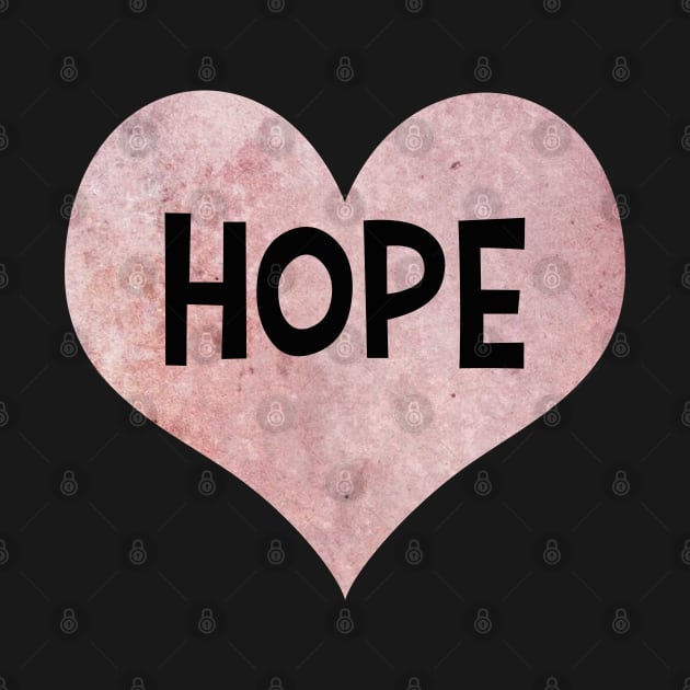 Hope pink heart typography cute text watercolor art by WatercolorFun