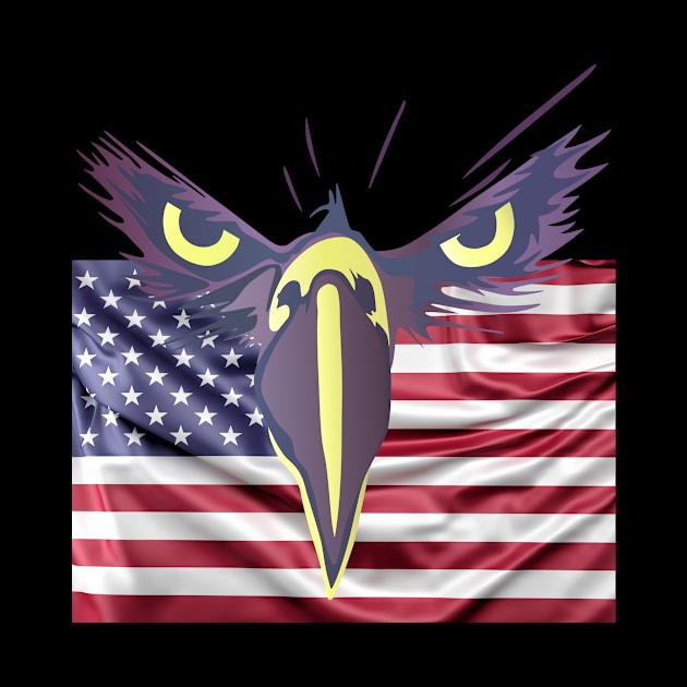 Strong Eagle Eyes Protecting USA Flag Patriots Memory Gift by peter2art