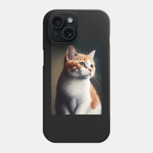 orange and white cat looking off in the distance - CGI style Phone Case