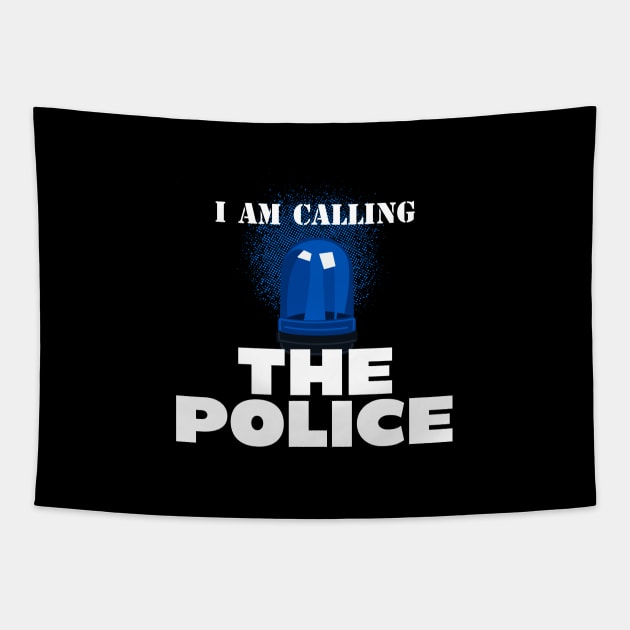 I Am Calling The Police Blue Tapestry by szymonkalle