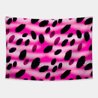 Pink Panther Chic: Rosy Animal Print Elegance Tapestry