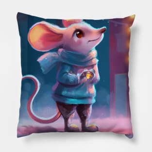 Cute Mouse Drawing Pillow