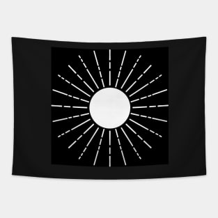 Black and white sun - monochromatic pattern for sophisticated vibes Tapestry