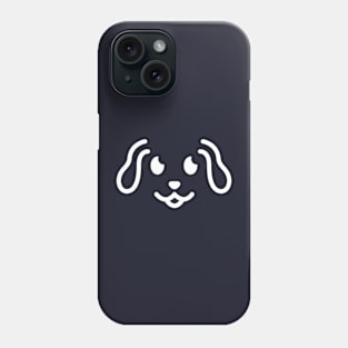 Woof! - Cute Dog Face Line Art - White Phone Case