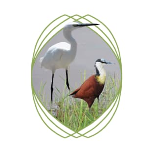 Little Egret and African Jacana are Birds in Kenya / Africa T-Shirt