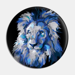 Lion head blue vintage Pin