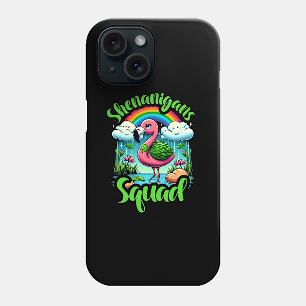 Shenanigan Squad Irish Flamingo Leprechaun St Patrick's Day Phone Case by click2print