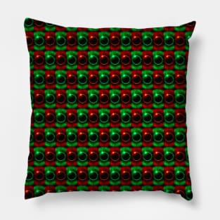 Red-Green Solar Eclipse Pattern Pillow