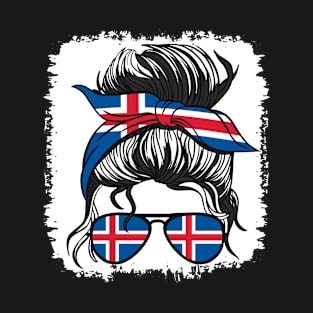 Island Iceland Flag Girls Icelandic Girl Kids T-Shirt