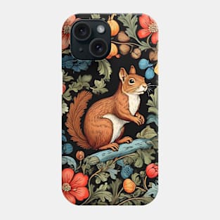 Squirrel in Forest | William Morris Inspired Art | Nature Artwork T-Shirt Phone Case