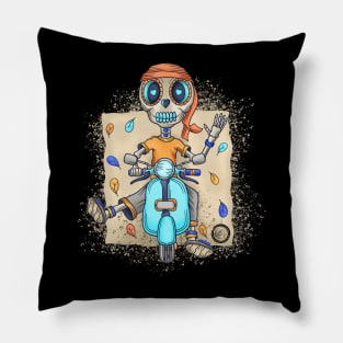 Indian Skeleton worker - Dia De Los Muertos - Scooter Ride Along Pillow