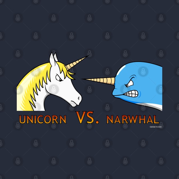 Unicorn Vs. Narwhal by CeeGeeToons