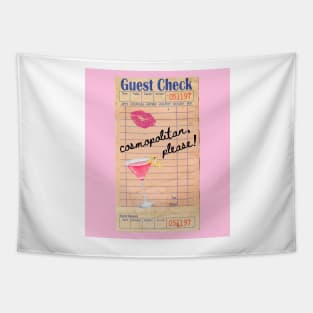 Cosmopolitan Cocktail Y2k Pink Guest Check Print Tapestry