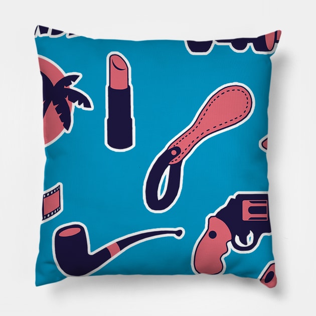 Things of Raymond Chandler Pillow by michaelsmithart