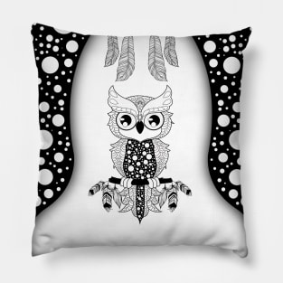 Cute little mandala owl Pillow