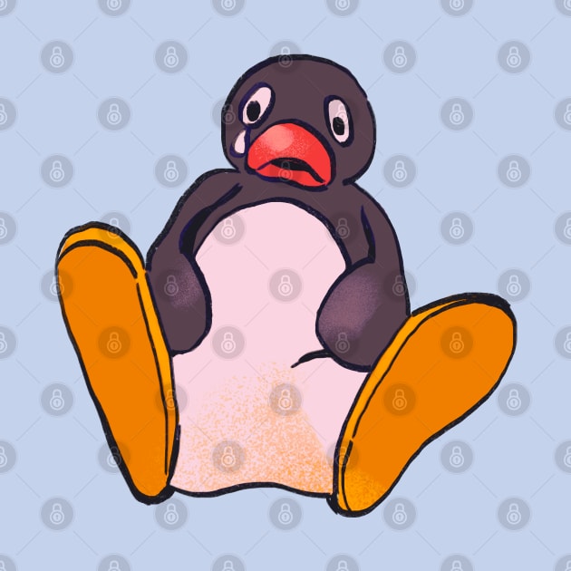 sad sitting penguin meme / pingu by mudwizard