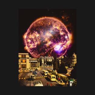 Sun City - Space Collage, Retro Futurism, Sci-Fi T-Shirt