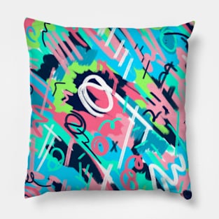 Funky Abstract Art in Bold Color Pillow