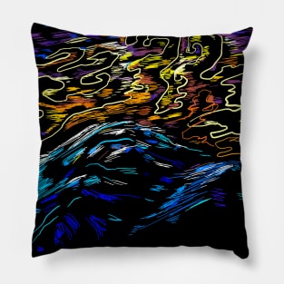 color landscape - van gogh style Pillow