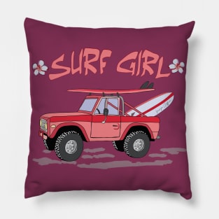 surf girl, chasing waves Pillow