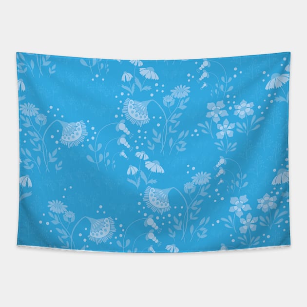 Blue  flowers pattern #6 Tapestry by GreekTavern