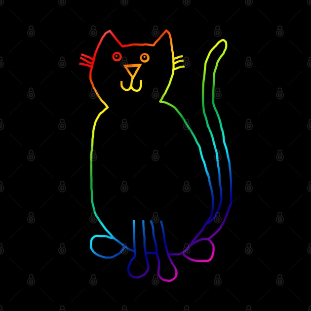 Rainbow Cats Line Drawing by ellenhenryart